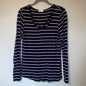 D30 Striped long sleeve tee - small